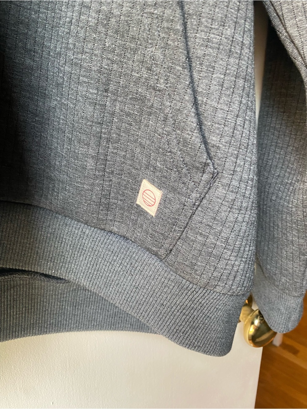 Marine Layer Men's Dark Gray Ribbed Zip-Up Hoodie - Picture 3 of 4
